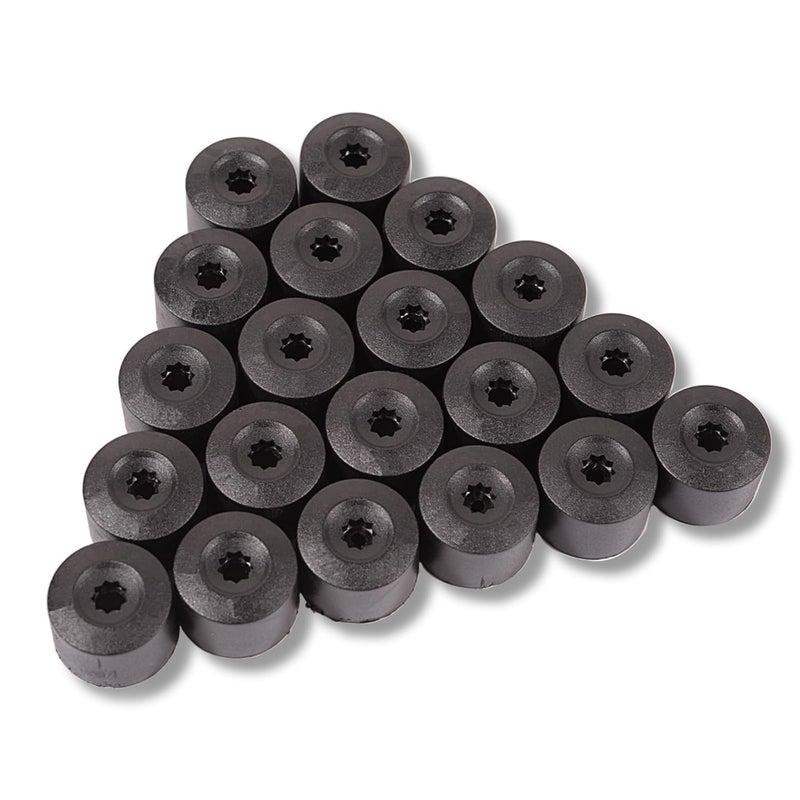 runmade 20Pcs ABS Plastic Wheel Lug Nut Covers Locks Bolt Caps Cover with Removal Tool Compatible with VW Jetta Golf Passat Beetle EOS Black - Image 2